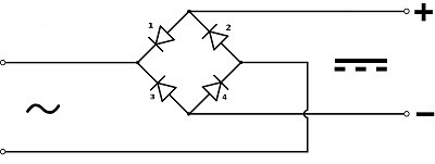 521. В схеме диодного моста неправильно подключен диод
